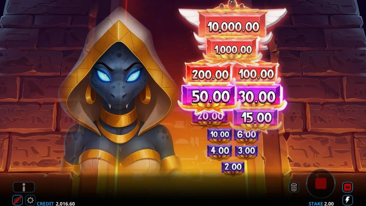Ammit Hellfire স্লট গেমের ইন্টারফেস